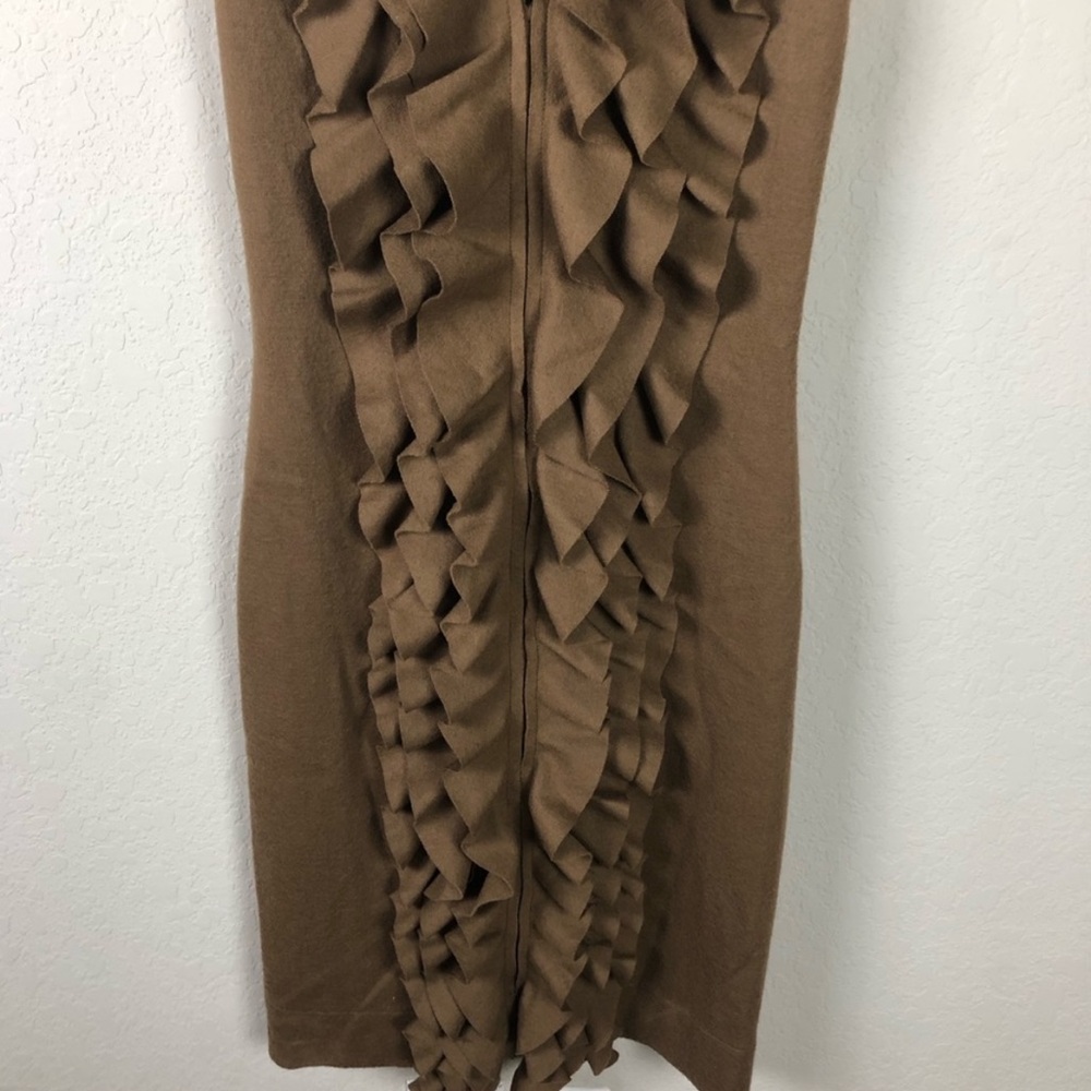 Fendi Dress Ruffle 100% Wool Sheath - Picture 4 of 11